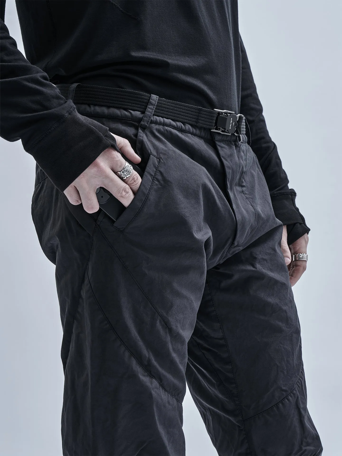 ameztu articulated pants etaproof charcoal dye