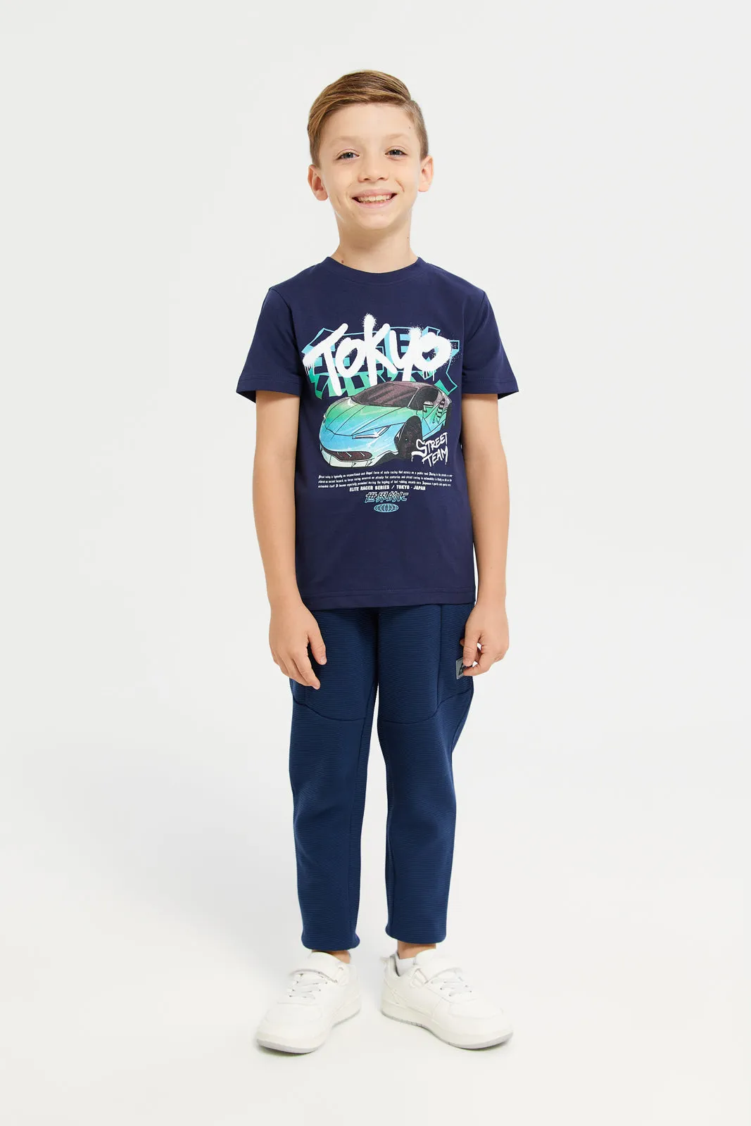 Boys Navy Track Pants