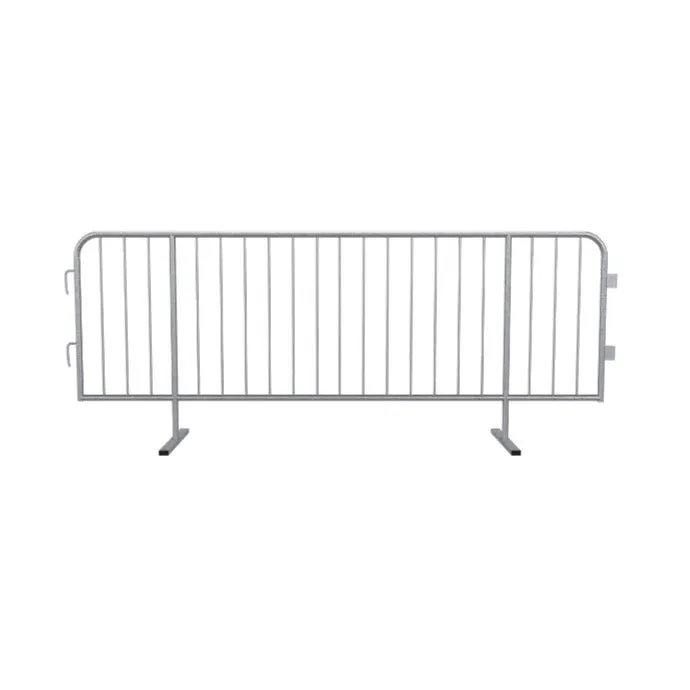 Crowdmaster® Crowd Control Hot Dipped Galvanized Heavy Duty Steel Barricade - HD Flat Feet - 8.5 Ft Long