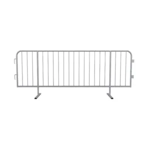 Crowdmaster® Crowd Control Hot Dipped Galvanized Heavy Duty Steel Barricade - HD Flat Feet - 8.5 Ft Long