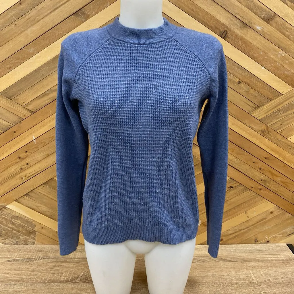 Denver Hayes - Women's Cozy Waffle Knit Crewneck Pullover Sweater - MSRP $49: Purple/Violet/Lavender -women-XS