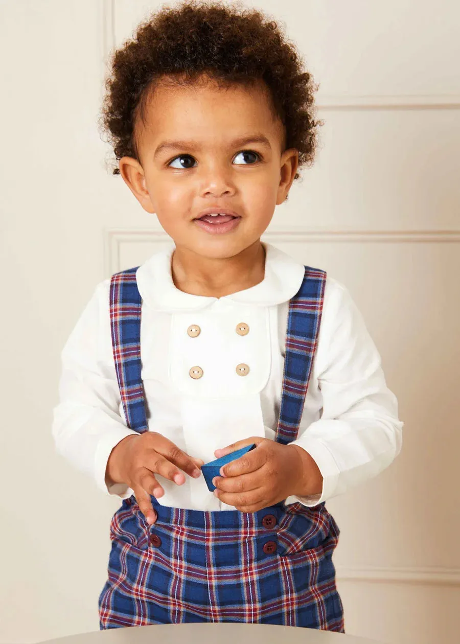 Eaton Check Shorts with Braces in Navy (18mths-4yrs)