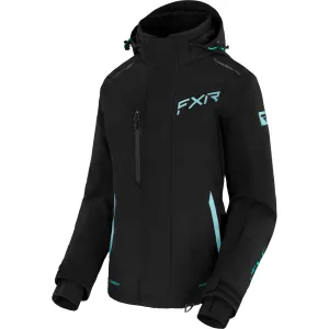 FXR Edge Snowmobile Jacket Black/Seafoam-Mint Fade