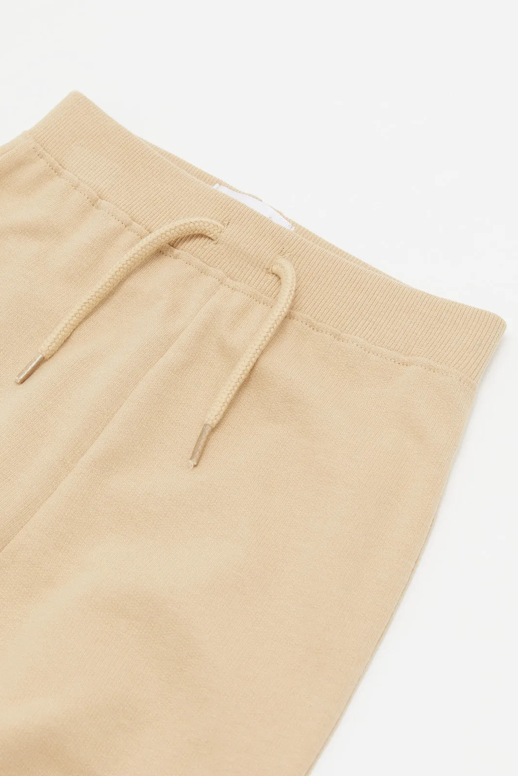 Infant Boys Beige Plain Jogger