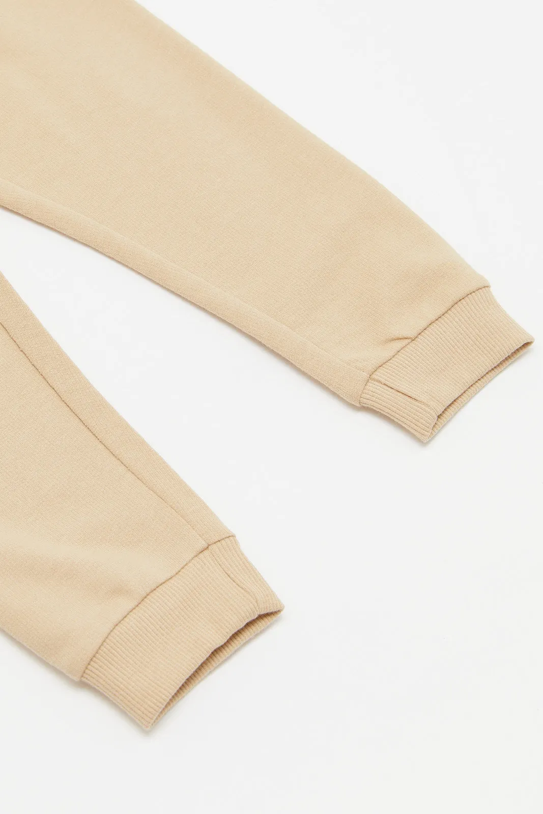 Infant Boys Beige Plain Jogger