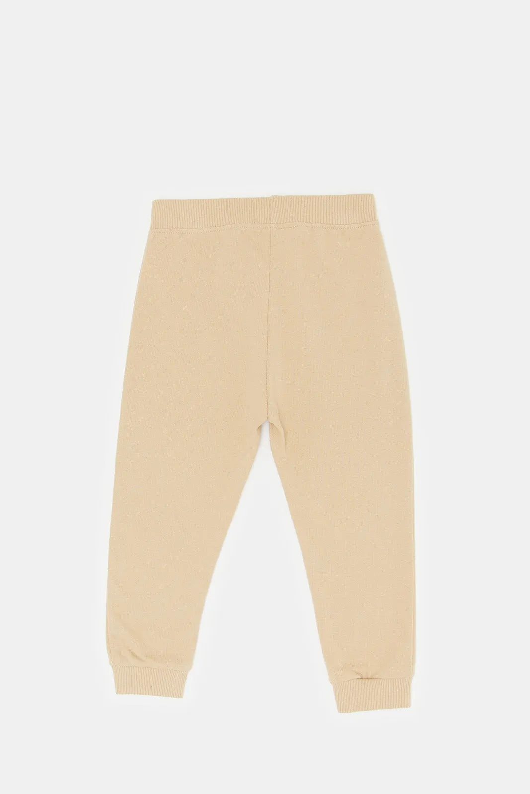 Infant Boys Beige Plain Jogger
