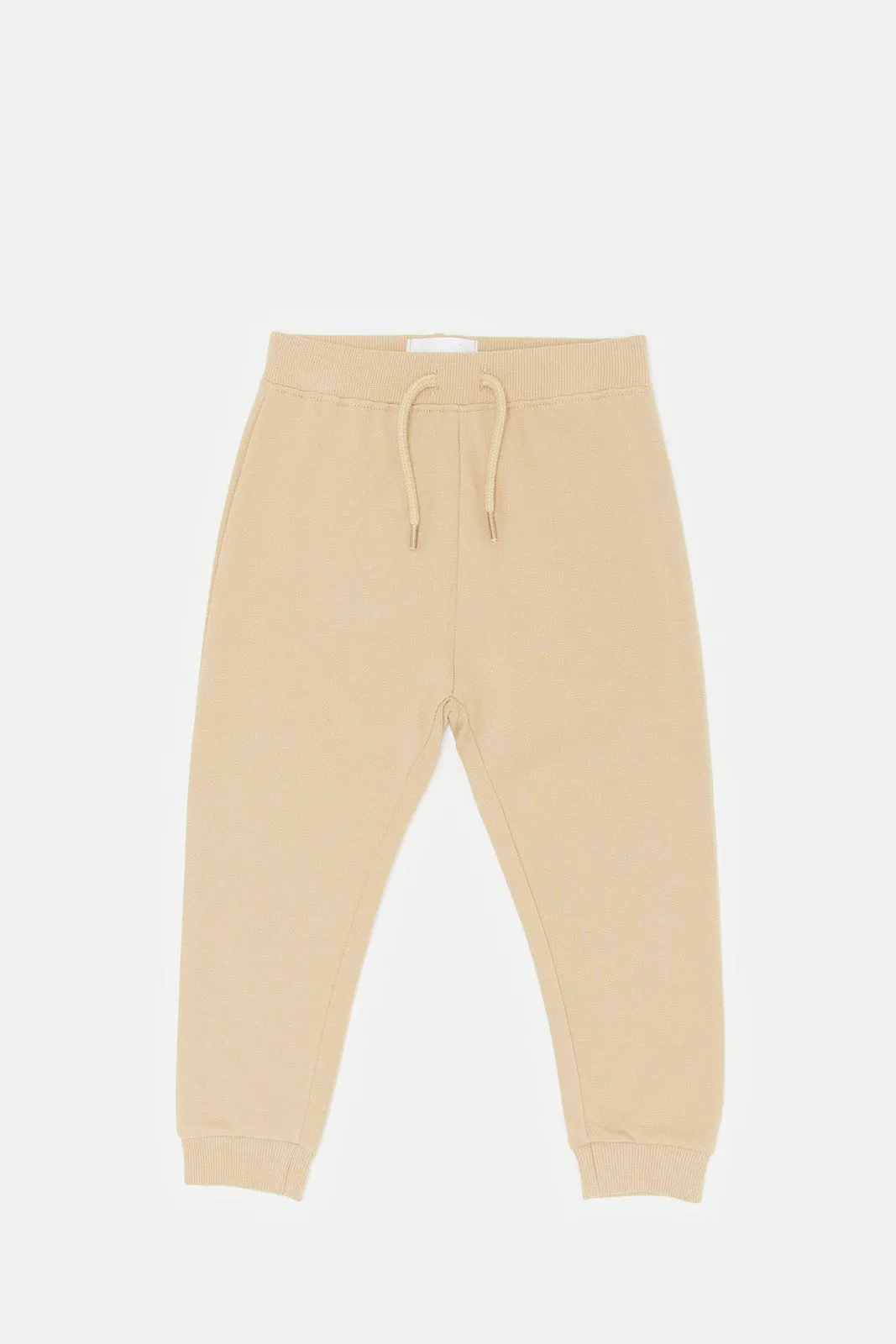 Infant Boys Beige Plain Jogger