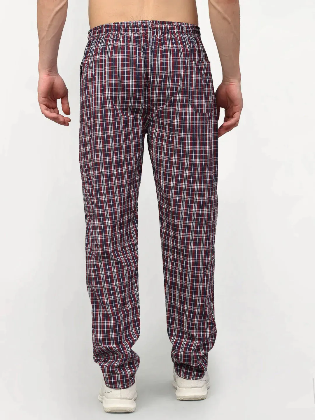 Men'S Multicolor Cotton Checked Track Pants