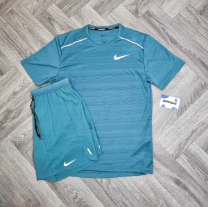 Nike Miler 1.0 T-Shirt & Flex Stride Shorts (7in) Mineral Teal Set
