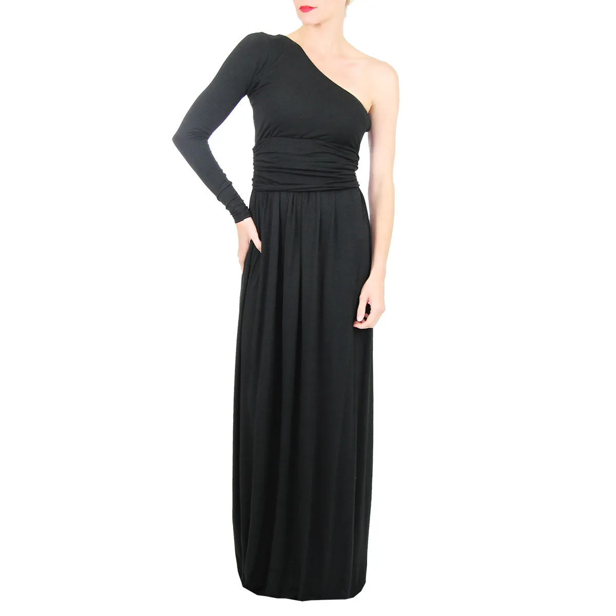 One Shoulder Maxi Goddess Dress