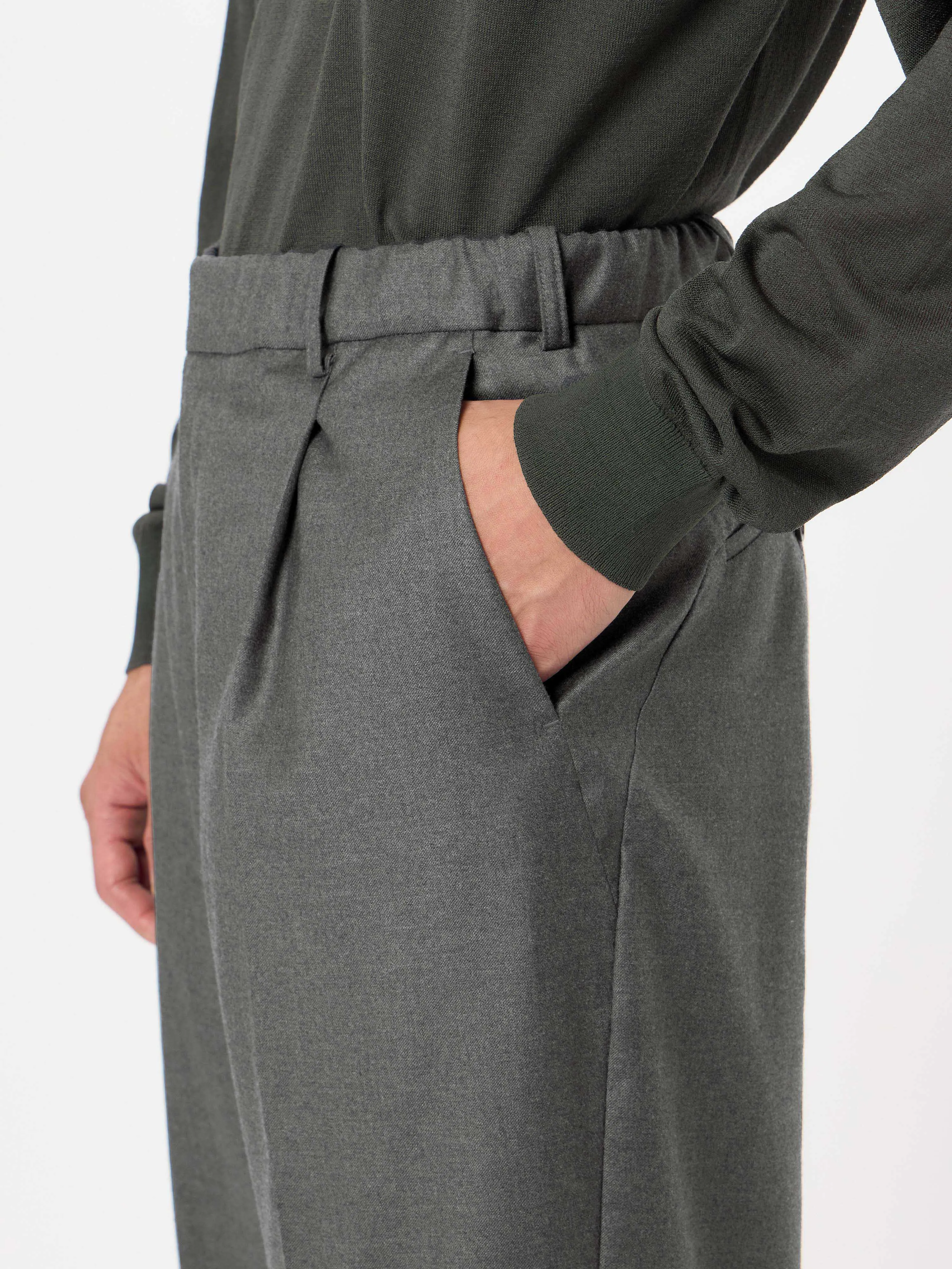 One Tuck Wool Relax Pants (Loro Piana)
