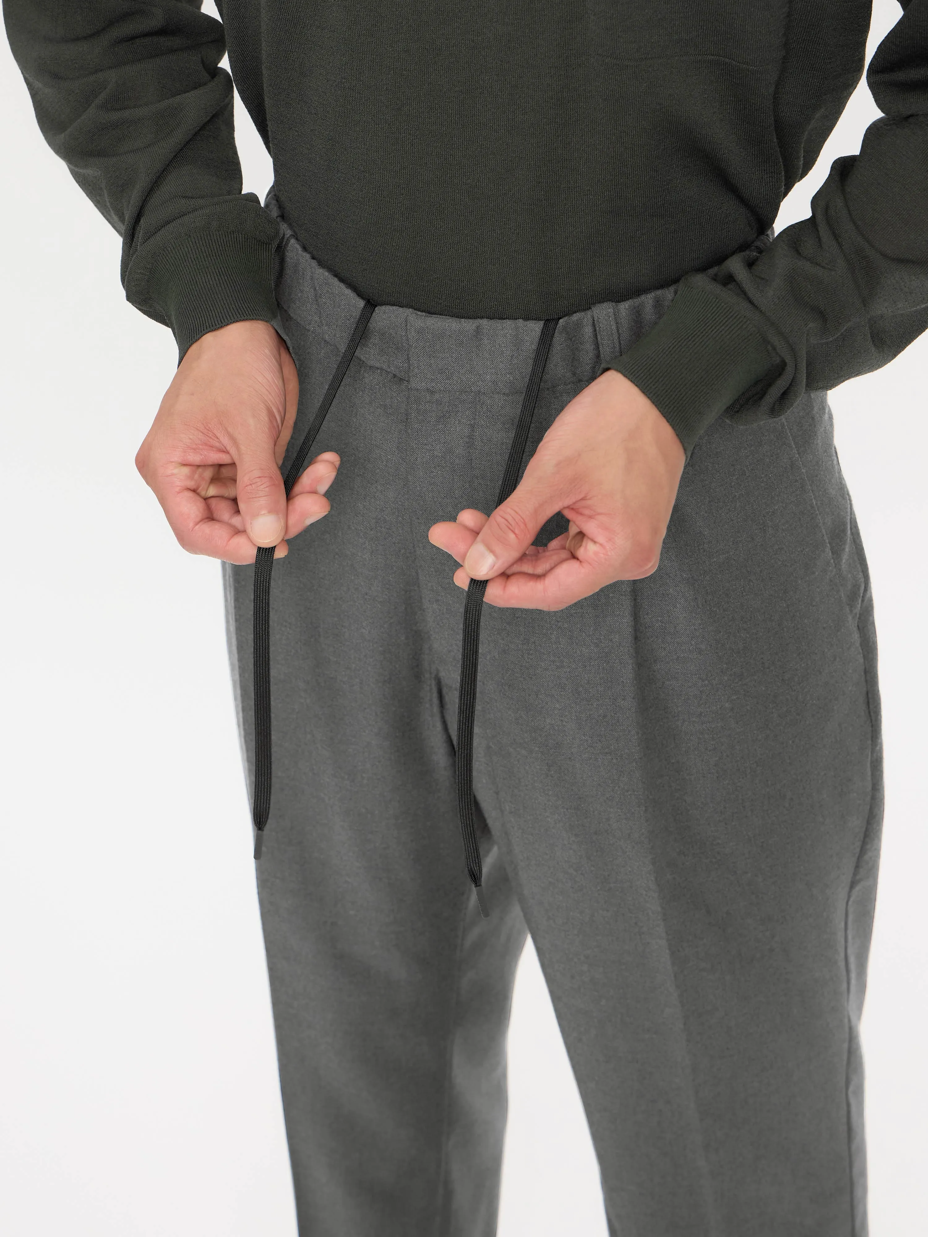 One Tuck Wool Relax Pants (Loro Piana)