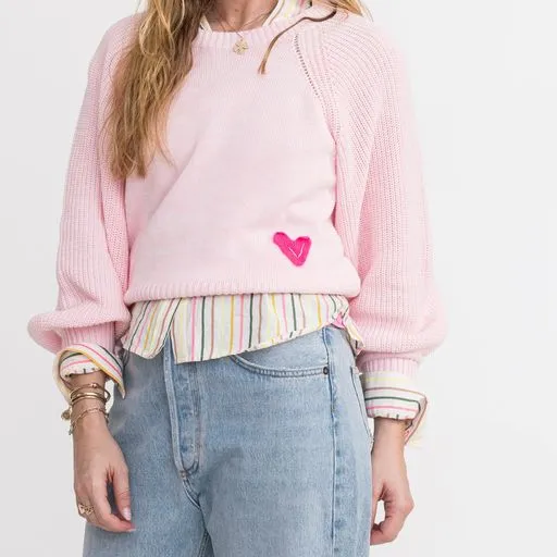Puff Sleeve Pullover Sweater  ~ Pink