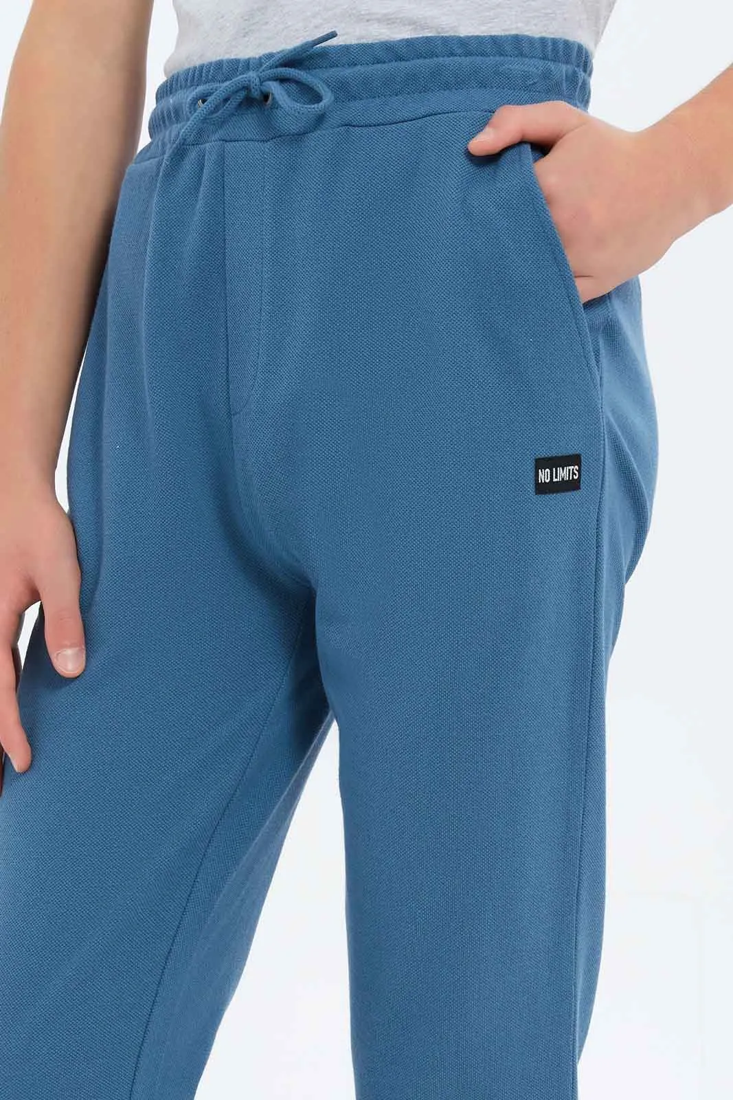 Senior Boys Blue Plain Active Pant