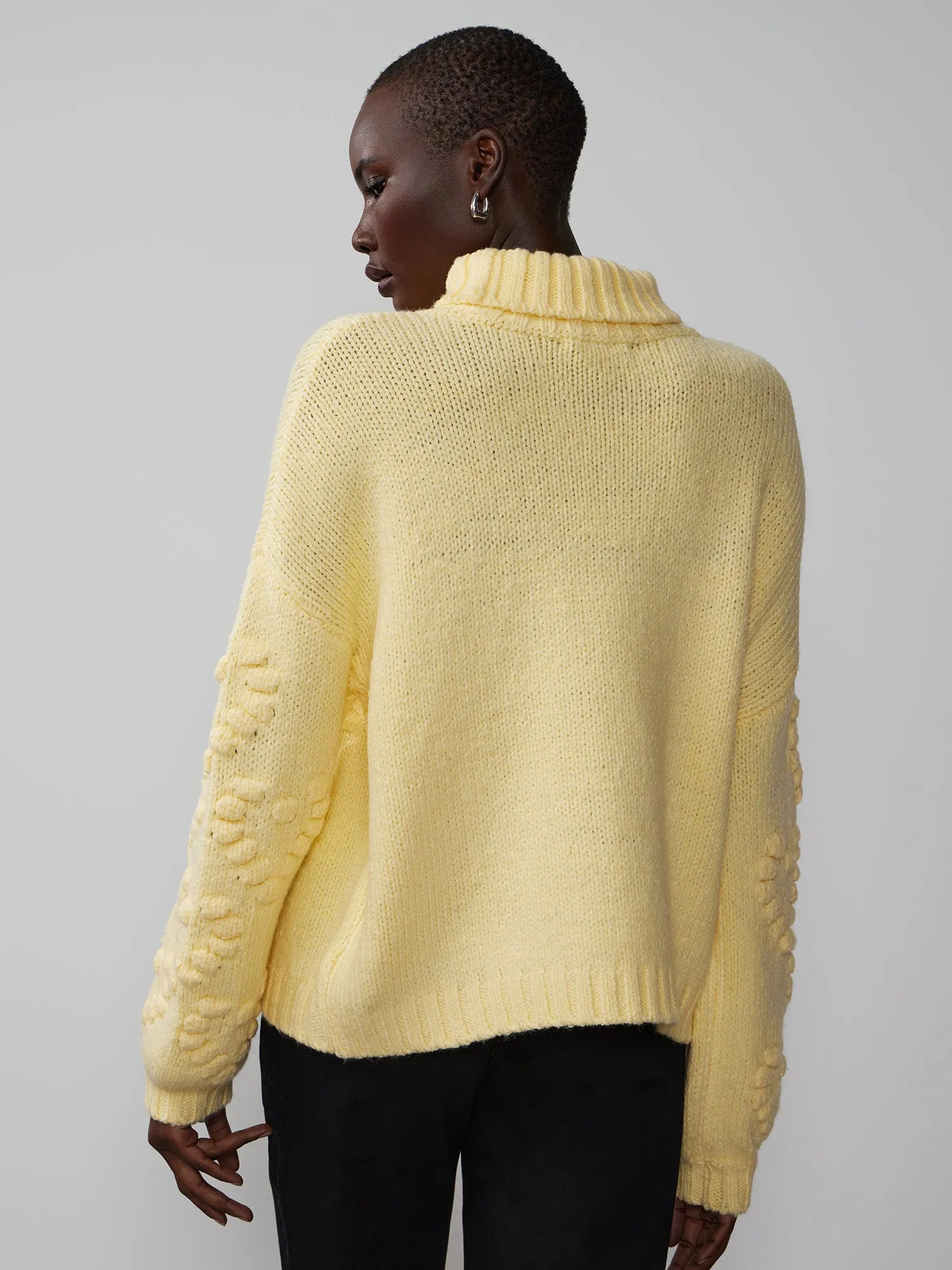 Turtleneck Bobble Heart Sweater