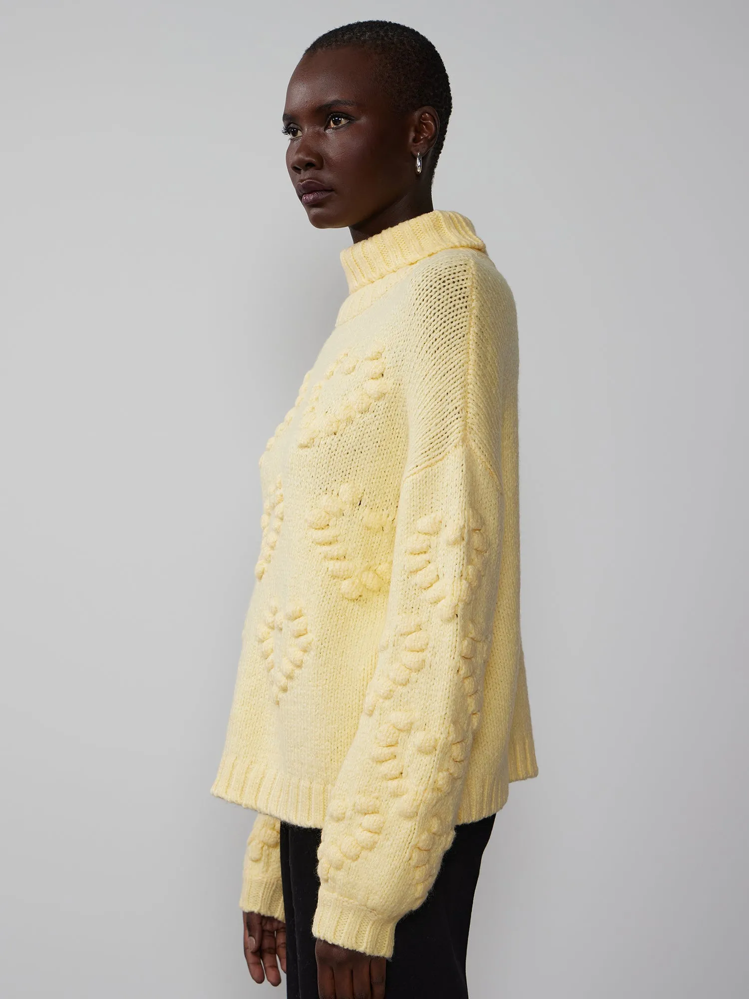 Turtleneck Bobble Heart Sweater
