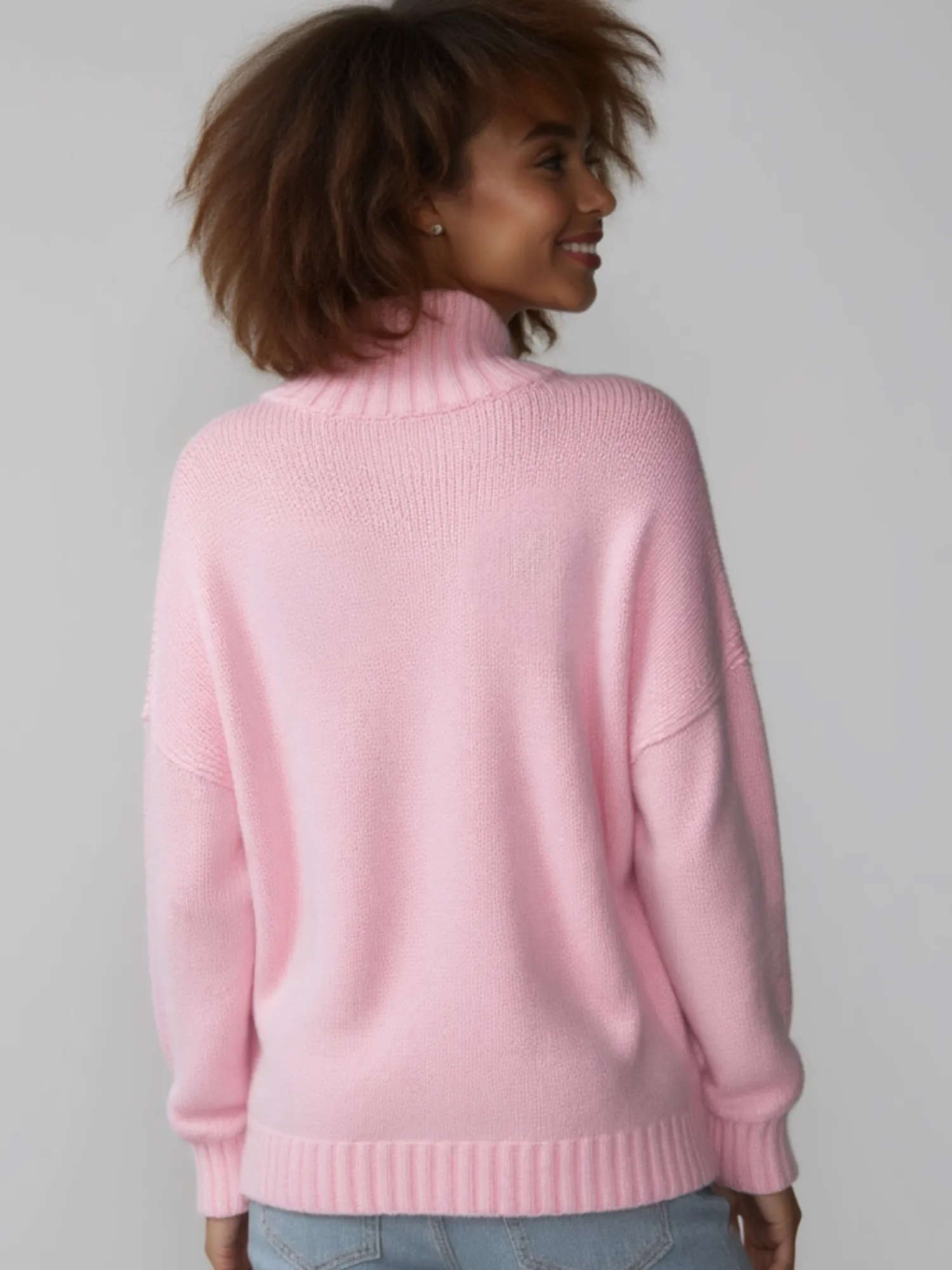 Turtleneck Bobble Heart Sweater