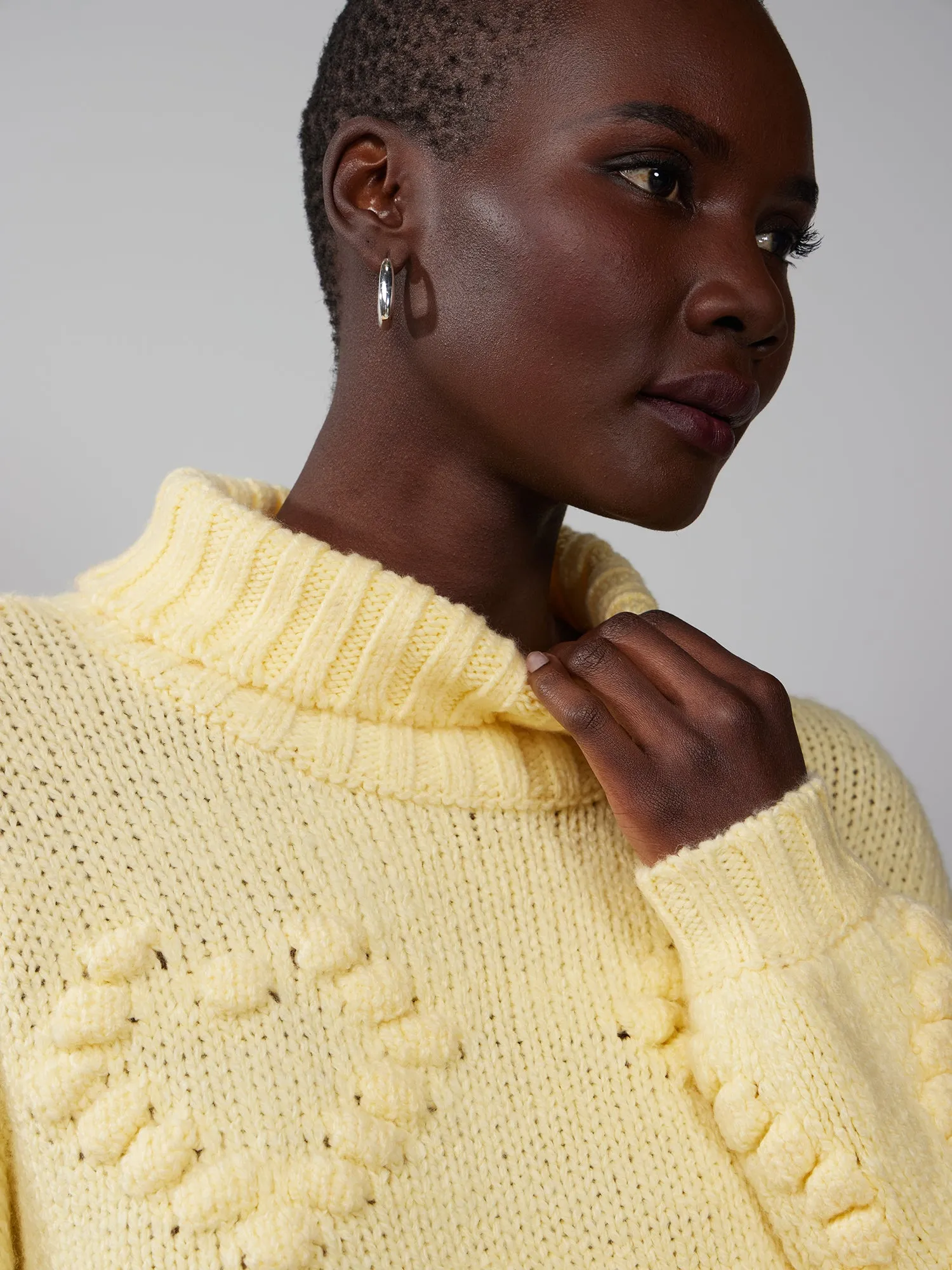 Turtleneck Bobble Heart Sweater